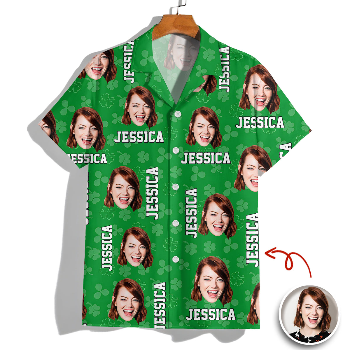Custom Face Photo St. Patrick's Day Hawaii Shirt TH10 898107