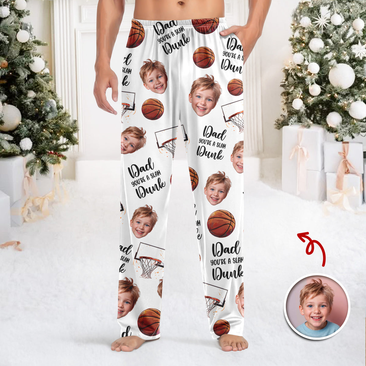 Custom Cute Photo You're A Slam Dunk, Dad Sweatpants LM32 895687