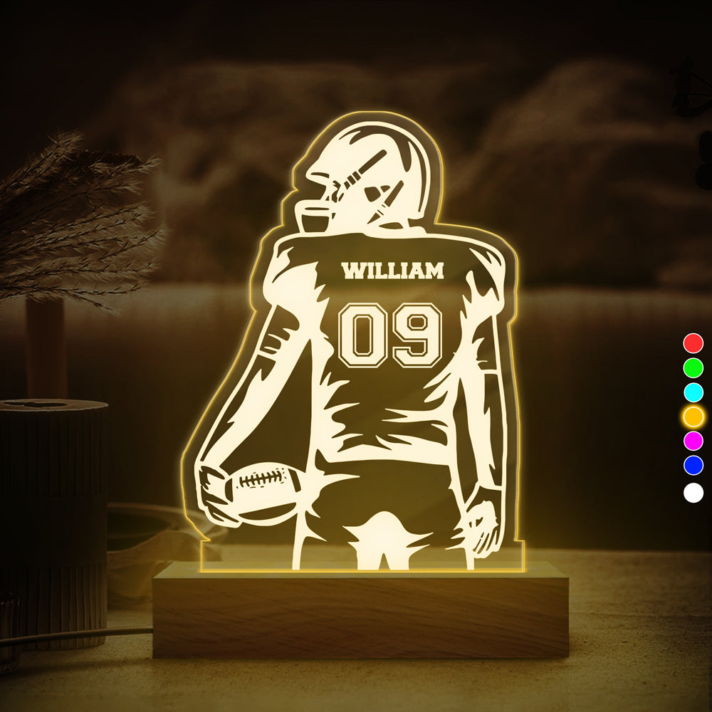 Personalized Football Player LED Night Light Football Team Gift CH07 899460