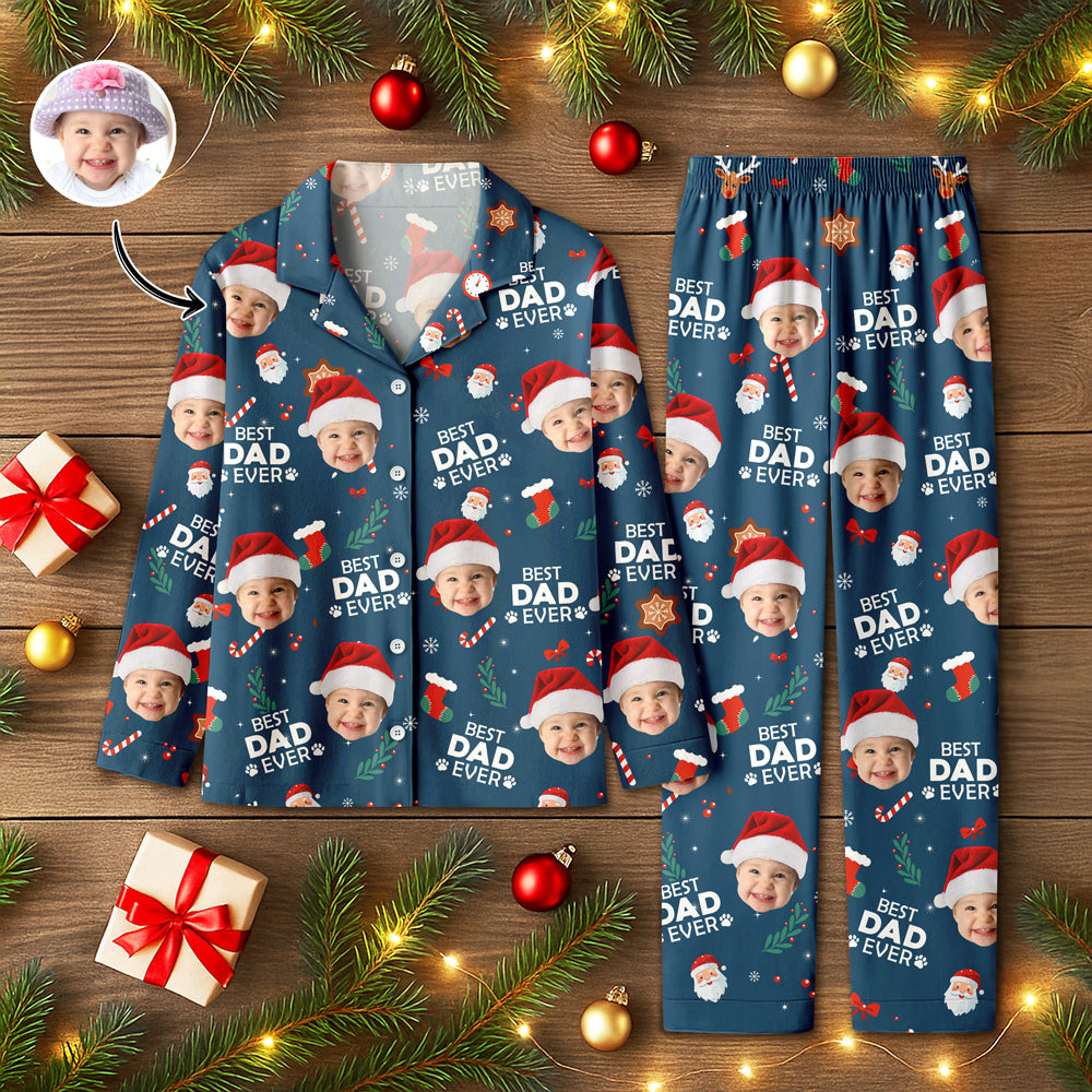 Custom Photo Best Dad Ever Christmas Pajamas CH07 899734