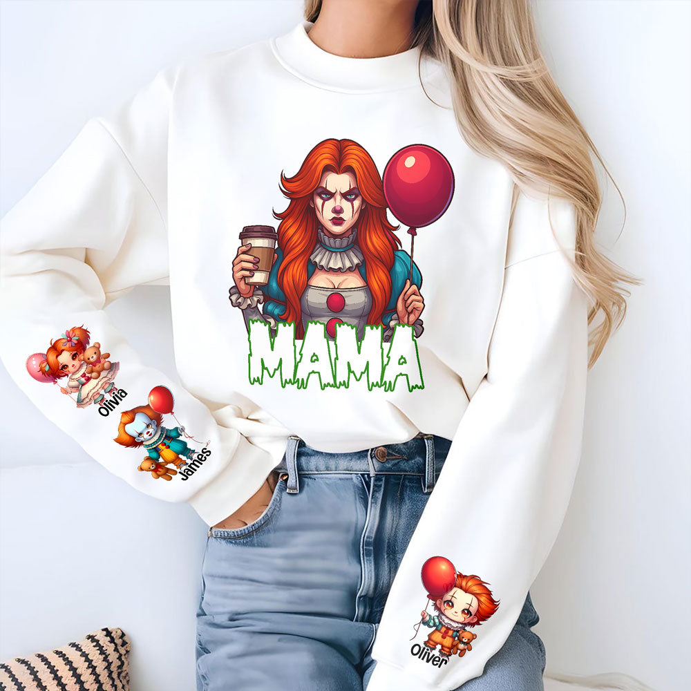 Personalized IT Halloween Sweatshirt With Kid's Names Funny Gift For Mom TH10 894359