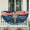 Custom Family Name Blessed to See 200 & 250 Years Bicentennial Semiquincentennial Christian Non-Pleated Fan Flag  HO82 901938