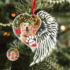 Custom Photo Dog Memorial Wing - Personalized Acrylic Ornament LM32 895869
