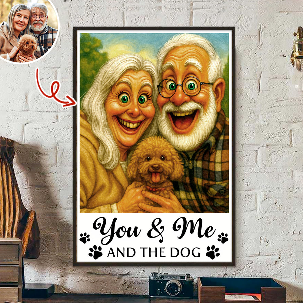 Caricature Your Photo - You & Me And The Dog, Cat - Personalized Photo Poster HO82 894554