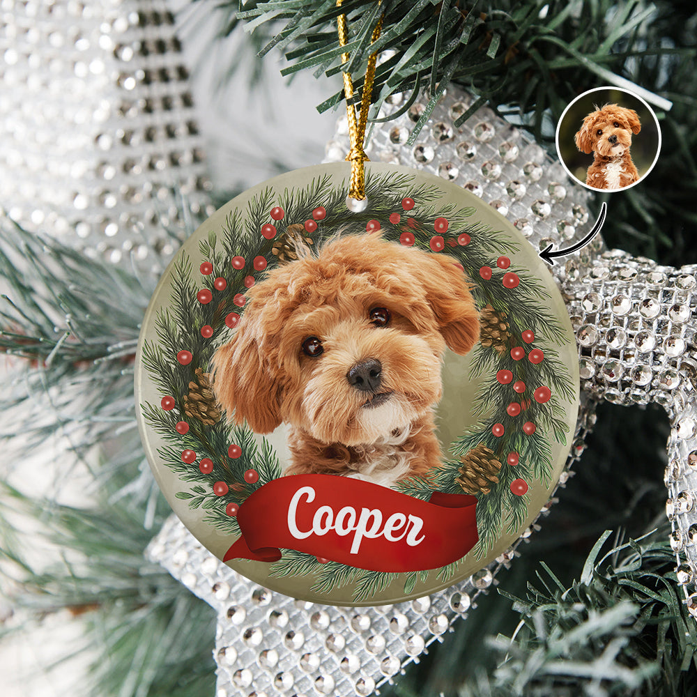 Custom Photo Dog Personalized Ceramic Ornament Christmas Gift For Dog Lovers HA75 897044
