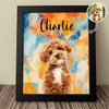 Custom Cute Dog Photo Colorful Background Picture Frame LM32 895127