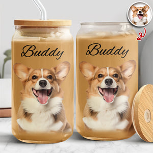 Custom Photo And Name Glass Can With Lid Gift TH10 896781
