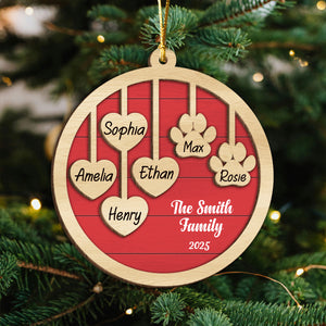 Custom Family Name Christmas 2 Layers Wooden Ornament Gift For Family LM32 897337