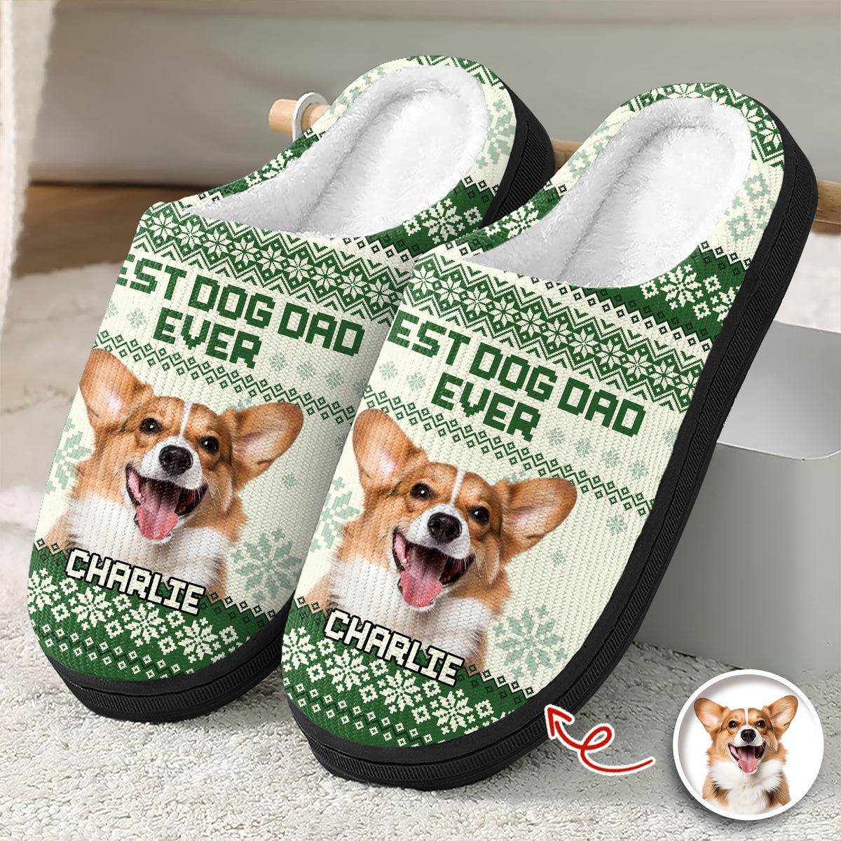 Custom Photo Best Dog Mom Ever Slipper Christmas Gift For Dog Lovers CH07 896404