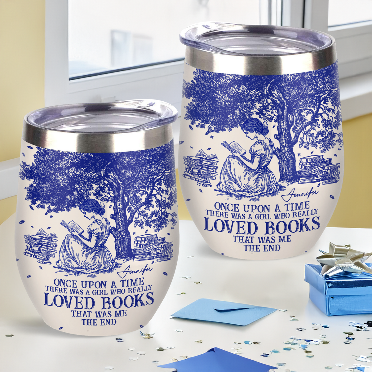 Once Upon A Time Chinoiserie Toile De Jouy - Personalized Wine Tumbler LM32 893401