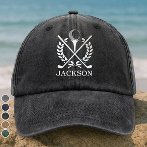 Personalized Gift For Golfer Washed Denim Baseball Cap TH10 898099