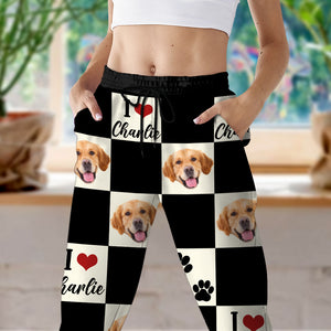 Custom Photo I Love My Dog Cat Sweatpants Gift For Pet Lovers HA75 892606
