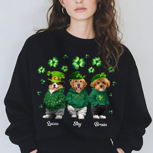 Custom Photo Cute Dog Cat Happy St Patrick's Day Dark Shirt For Dog Cat Lovers HA75 891924