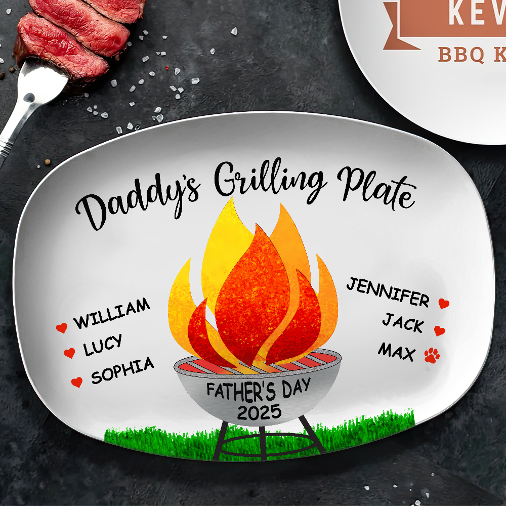 Personalized Daddy's Grilling Plate Platter Gift For Father's Day, Birthday HO82 893978