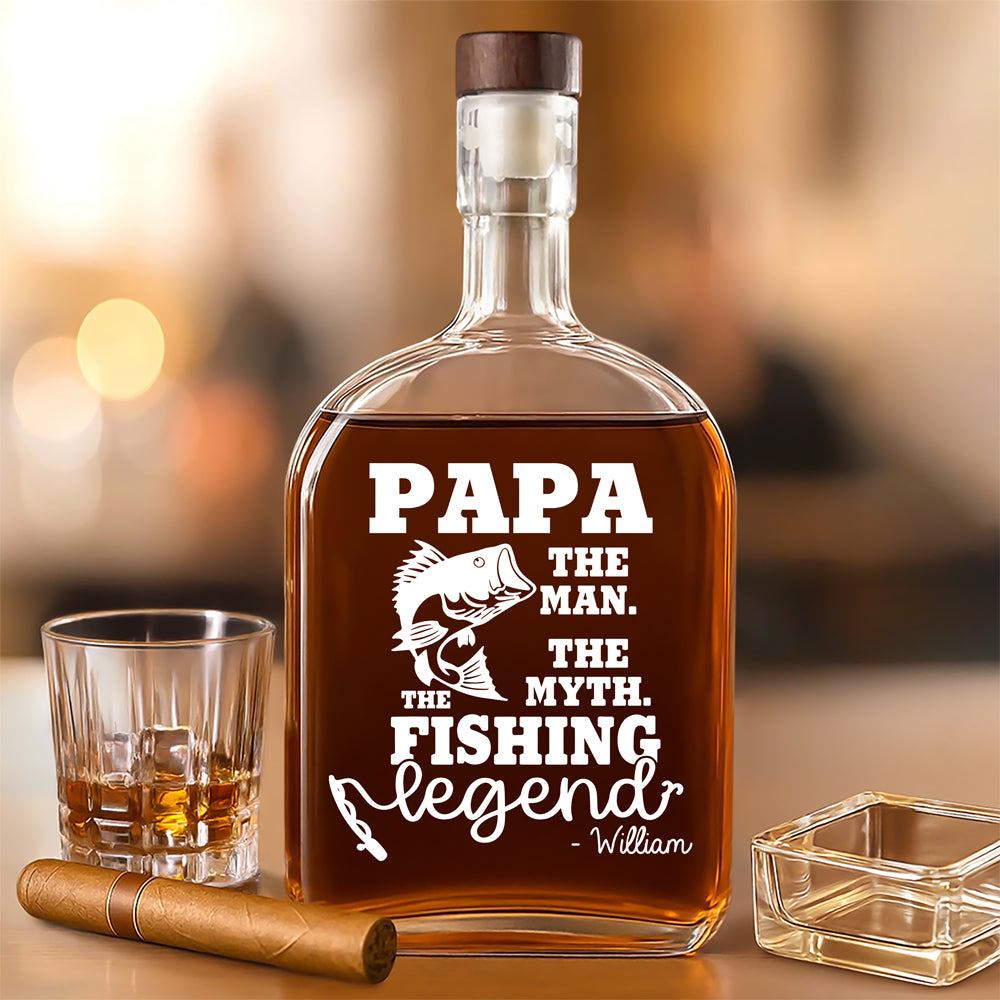 Custom Name The Man The Myth The Fishing Legend Personalized Whiskey Bottle HA75 898156