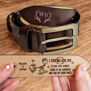 Custom Couple Name I F*cking Love You Funny Belt Naughty Valentine Gift CH07 910100