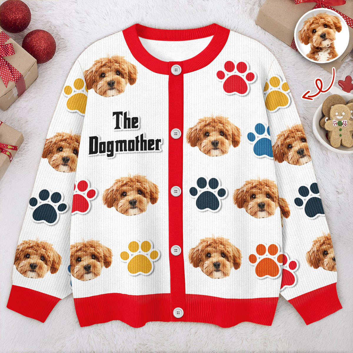 The Dogmother - Custom Dog Cat Photo Cardigan Gift For Dog Cat Lovers CH07 899728