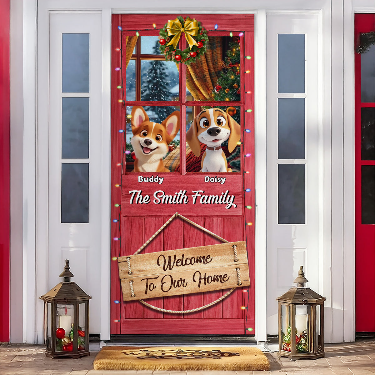 Custom Photo Welcome To My Home Door Cover For Dog Lover TH10 896539