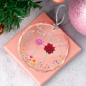 Personalized Gift Sisters Are Different Flowers Glass Ornament LM32 895411