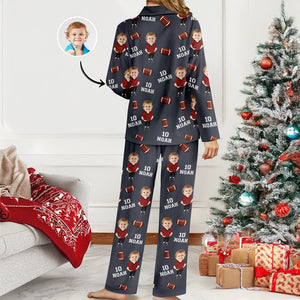 Custom Photo Football Player Pajamas Christmas Gift For Football Lovers CH07 899472