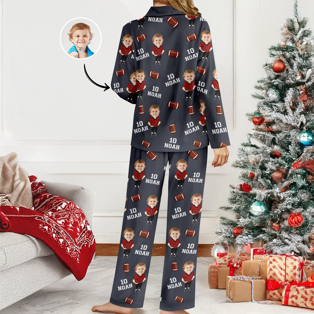 Custom Photo Football Player Pajamas Christmas Gift For Football Lovers CH07 899472