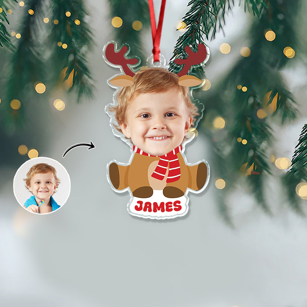 Custom Photo Baby Santa Claus Christmas Acrylic Ornament Xmas Decor HA75 897248
