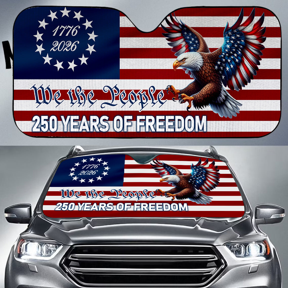 Custom Family Name We The People 250 Years Car Sunshade TH10 898427