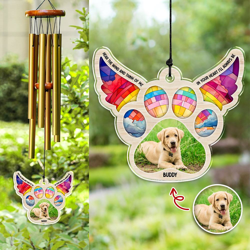 Custom Photo Forever Part Of My Heart Memorial Acrylic Wind Chimes HA75 897206