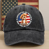 Custom Photo American By Birth, Dog Mom By Choice Washed Denim Baseball Cap HA75 892536