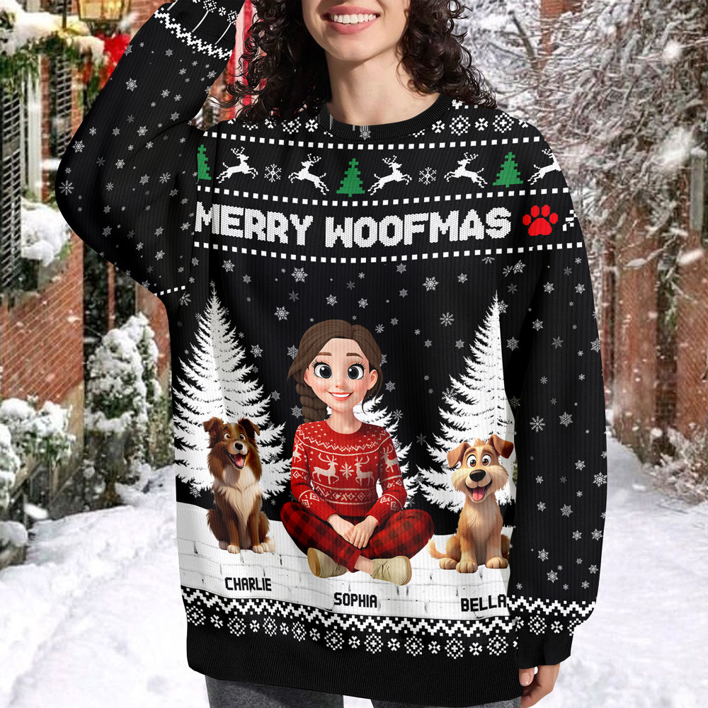 3D Effect Merry Christmas Unisex Ugly Sweater Personalized Gift For Dog Lovers HO82 900146