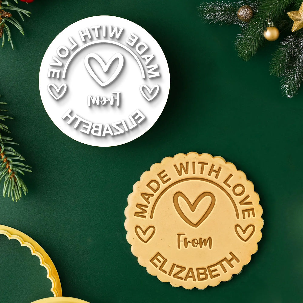 Custom Name Made With Love Personalized Cookie Stamp HA75 898446