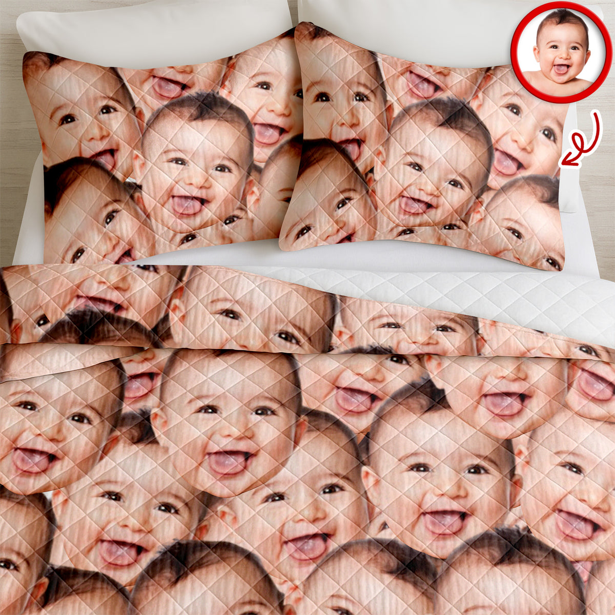 Custom Funny Photo Portrait Bedding Set Birthday, Christmas Gift For Family CH07 899650