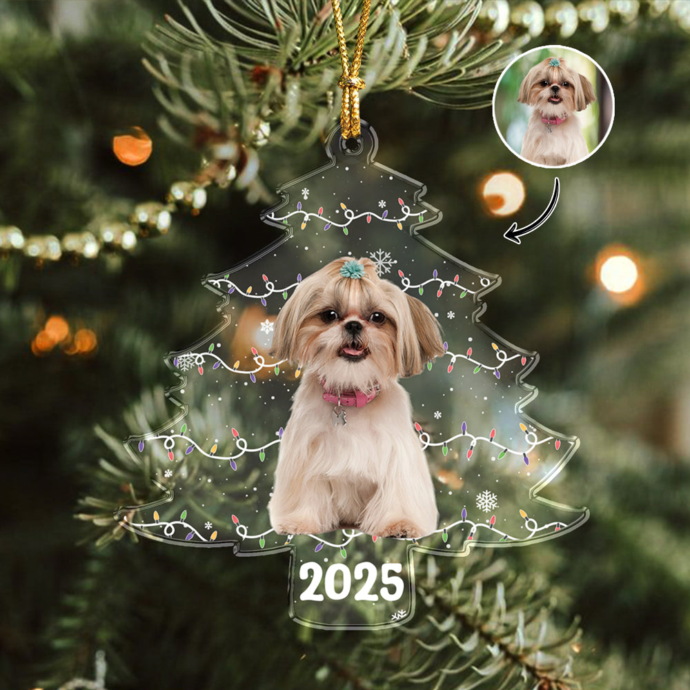 Custom Pet Photo On Christmas Tree Acrylic Ornament HA75 897986