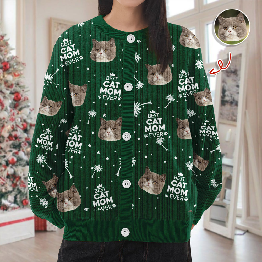 Custom Photo Best Cat Dad Mom Ever Family Cardigan CH07 899574