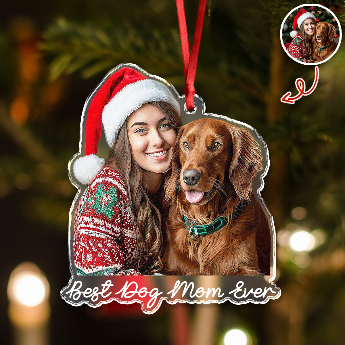 Custom Cute Dog Photo Memories 2025 Christmas Acrylic Ornament LM32 895987