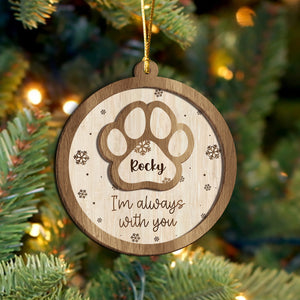 Forever in My Heart Memorial Personalized 2 Layered Wood Christmas Ornament CH07 896878