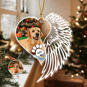Custom Photo Dog Memorial Wing - Personalized Acrylic Ornament LM32 895869