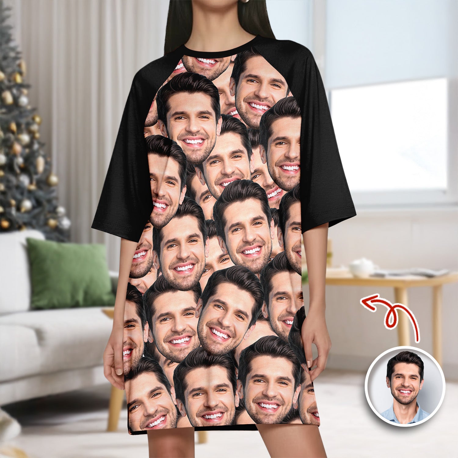 Custom Face Photo Raglan Nightgown TH10 898331