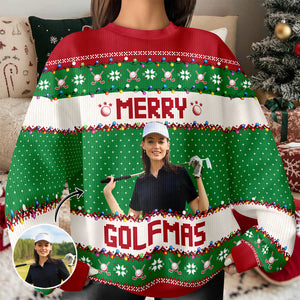 Custom Photo Merry Golfmas Gift For Golf Lovers Ugly Sweater HA75 897626