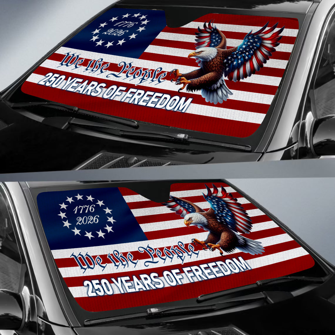 Custom Family Name We The People 250 Years Car Sunshade TH10 898427