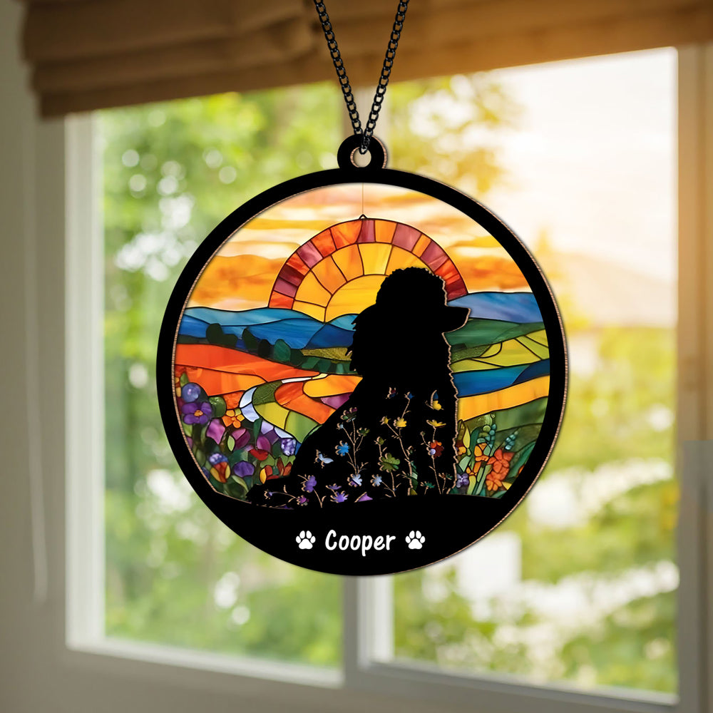 Custom Floral Dog Memorial Suncatcher Gift For Dog Lovers TH10 894307