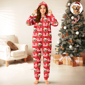 Custom Puppy Photo The Dog Father with Pawprints Design Onesie Pajamas LM32 897209