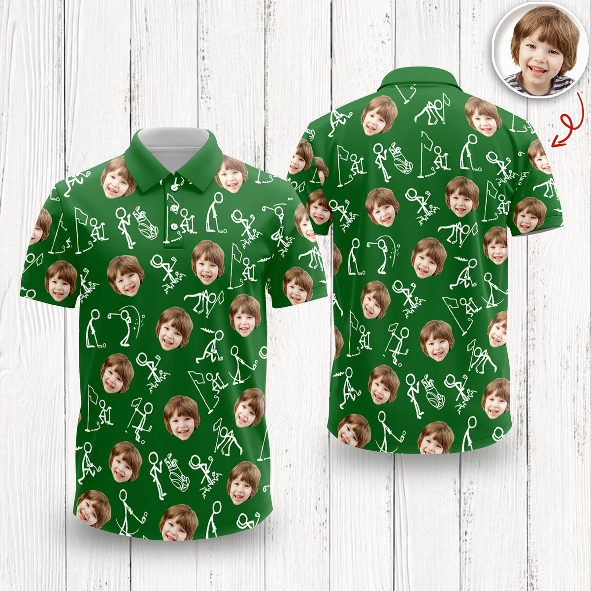 Custom Funny Face Minimalist Golf Pose Polo Shirt Gift For Golfer, Golf Lovers LM32 897617