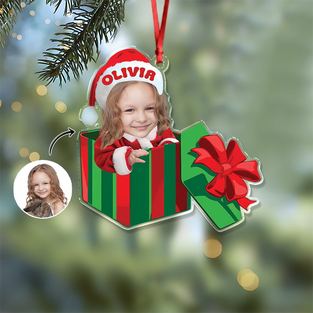 Custom Photo Baby Santa Claus Christmas Acrylic Ornament Xmas Decor HA75 897248