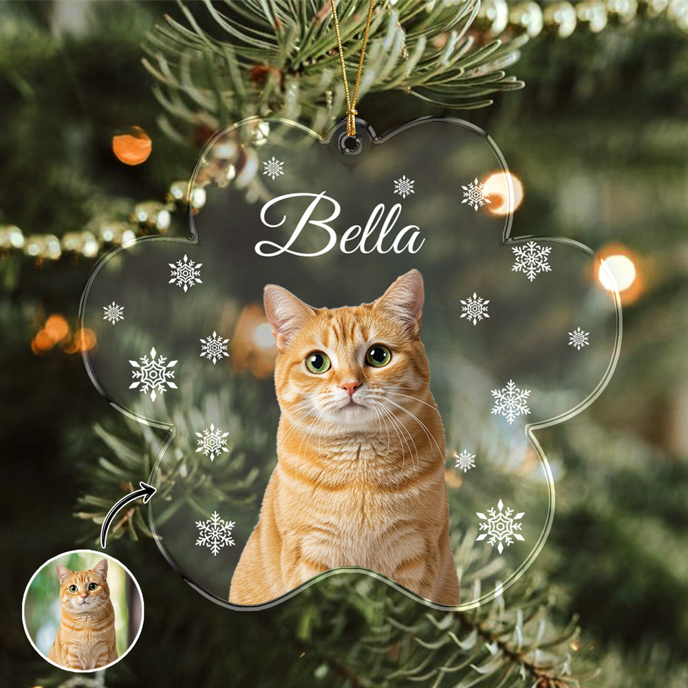 Custom Photo Cat Paw Shaped Acrylic Ornament For Christmas HA75 897264