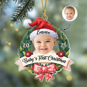 Custom Photo Baby's First Christmas Acrylic Ornament New Born Gift HA75 897484