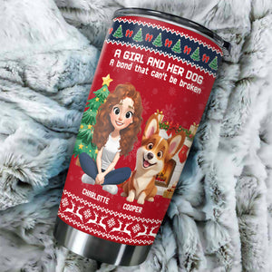 A Girl And Her Dog Christmas Fat Tumbler TH10 896333