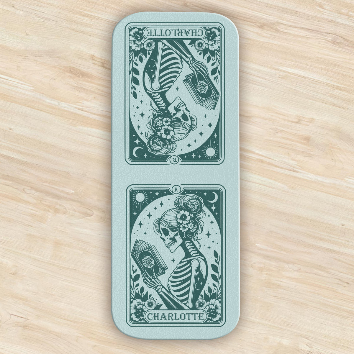 Floral Skeleton Read Till Death - Personalized Leather Magnetic Bookmark CH07 899534