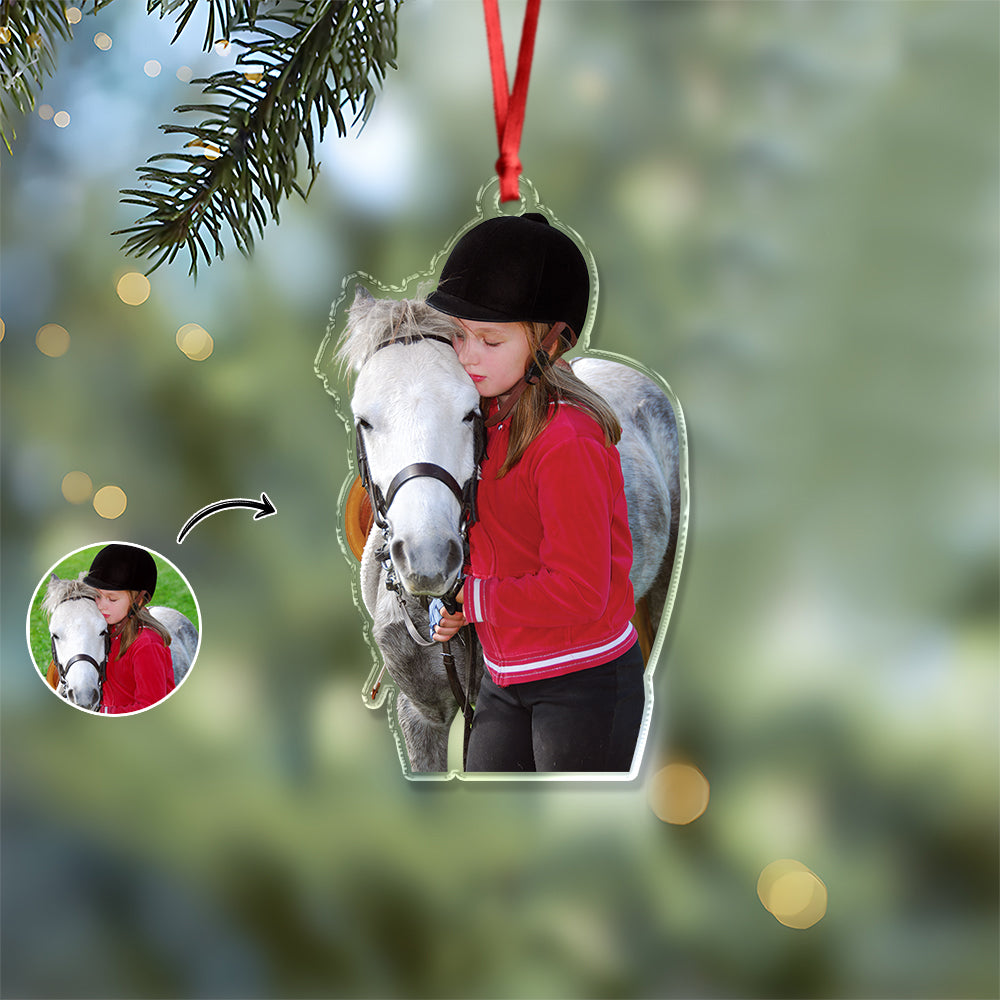 Custom Horses Photo - Personalized Acrylic Ornament For Family HO82 894654