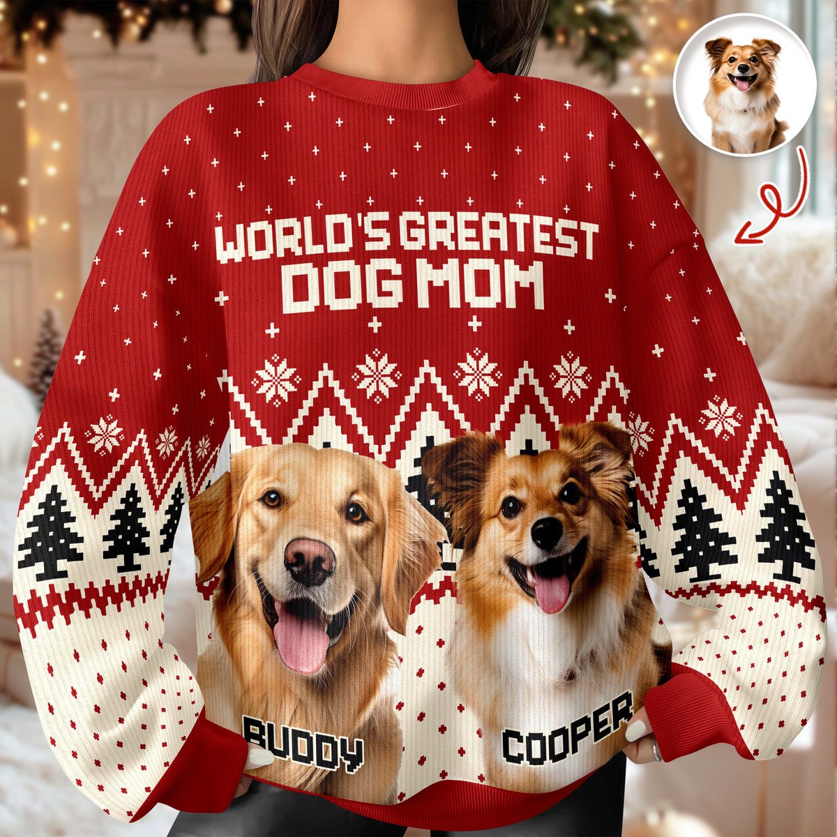 Custom Photo World's Greatest - Personalized Ugly Sweater For Dog Lovers LM32 895561